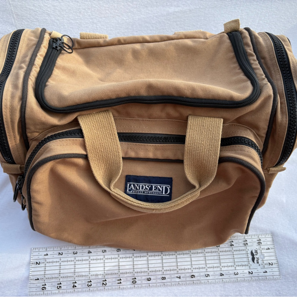 Land’s End, neutral canvas duffel bag